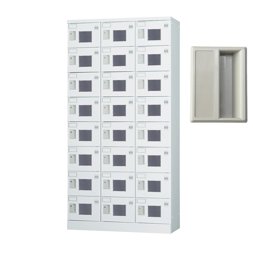 多目的用 ロッカー ハイタイプ スチール 収納 完成品 24人用ロッカー 縦型 3列8段 W900×D380×H1790【オフィス家具市場】【日本製】【HLK-GH24TN】