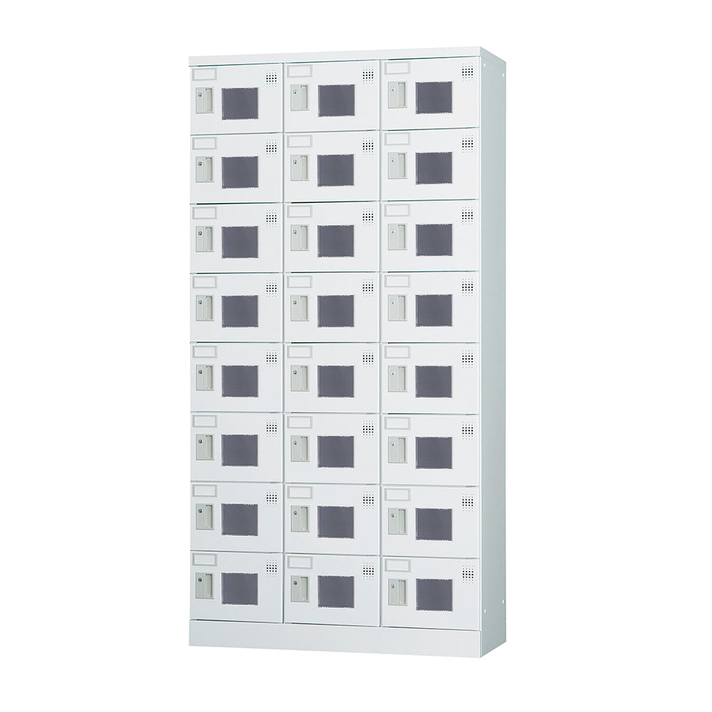 多目的用 ロッカー ハイタイプ スチール 収納 完成品 24人用ロッカー 縦型 3列8段 W900×D380×H1790【オフィス家具市場】【日本製】【HLK-GH24TN】
