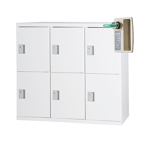 片開き書庫 内筒交換錠 ホワイト