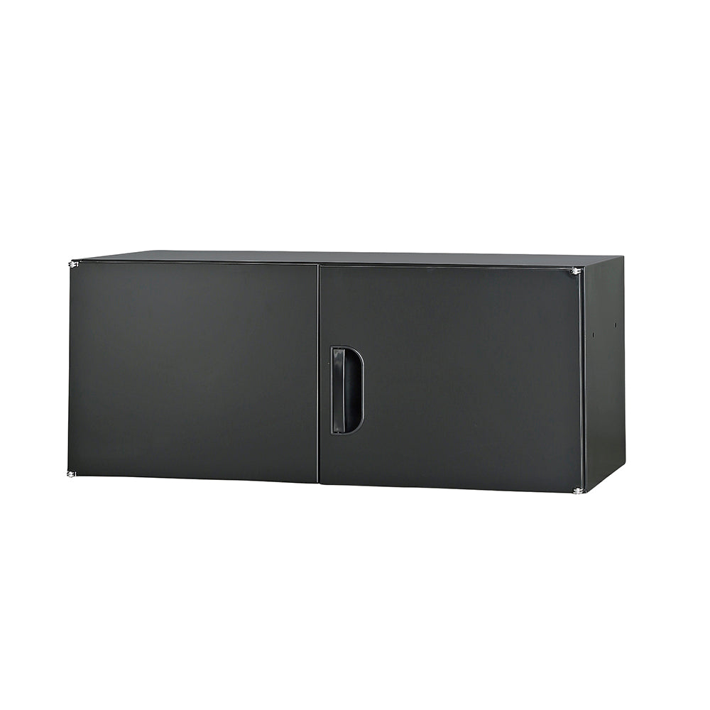 壁面収納庫浅型 上置き棚 H370 ブラック W900×D400×H370mm 14kg【オフィス家具市場】【日本製】【受注生産品】【HCS-U2S-B】
