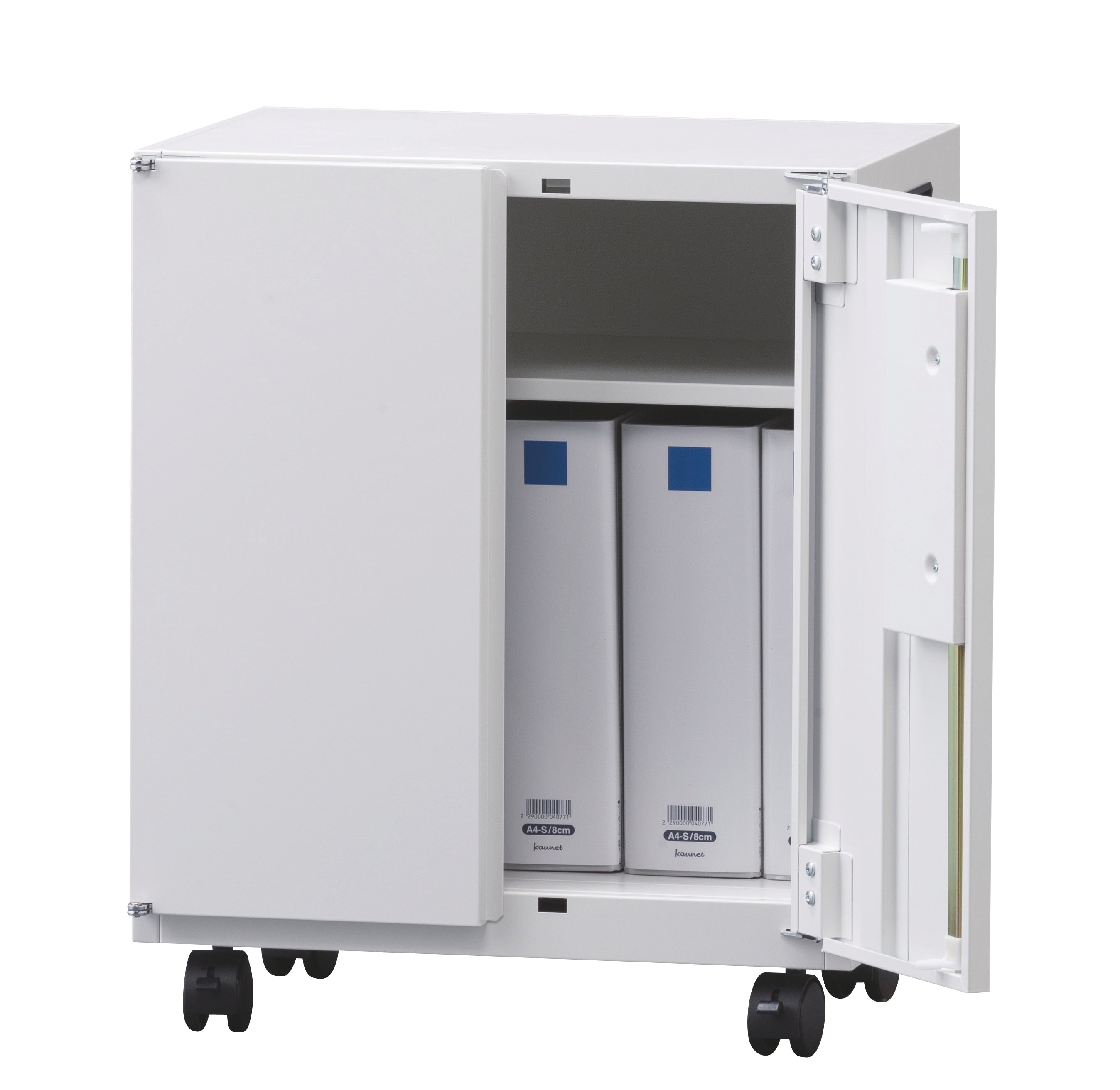 インサイドワゴン両開き キャスター脚 W500×D360×H600mm 【オフィス家具市場】【日本製】【HUW-S5036】