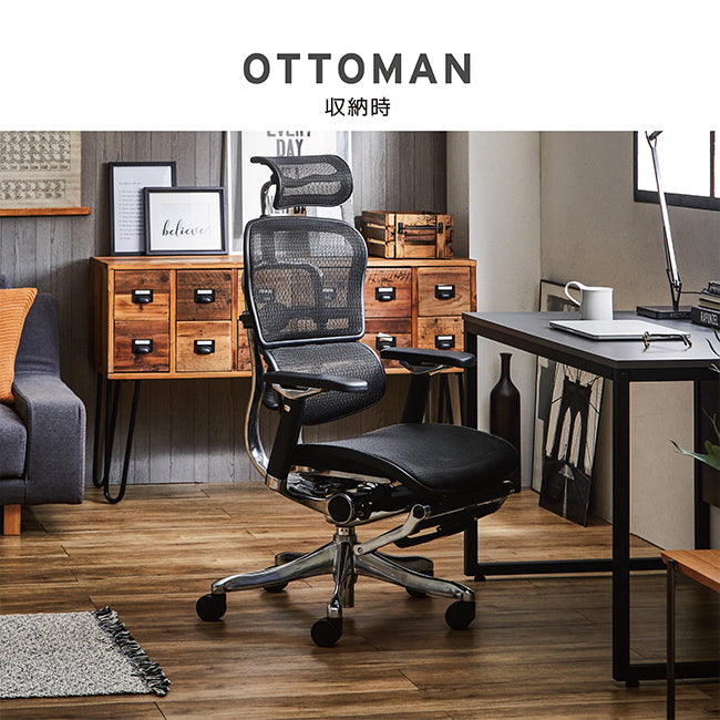 エルゴヒューマン プロ オットマン Ergohuman ハイスペックチェア 収納式オットマン ProOttoman