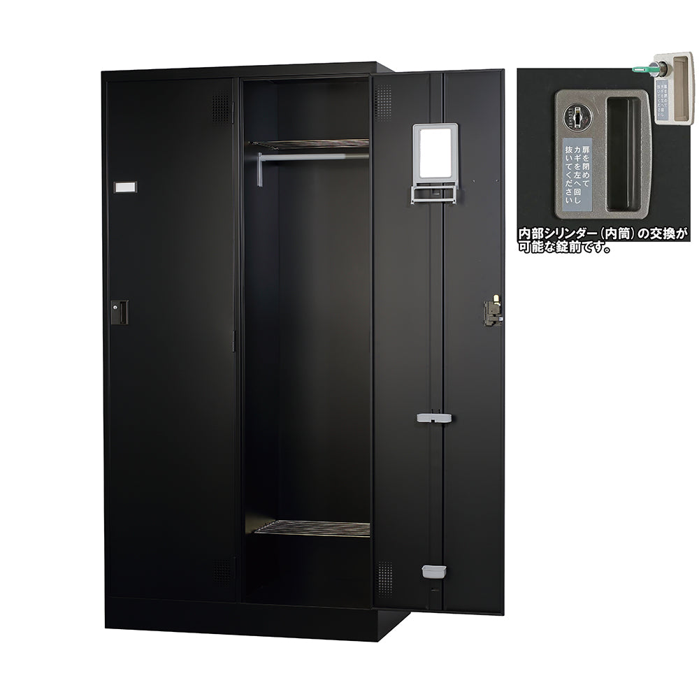 更衣室 更衣用 ロッカー 2人用 ワイド スリム 固定網棚 H1790mm【オフィス家具市場】【日本製】【HLK-T02】