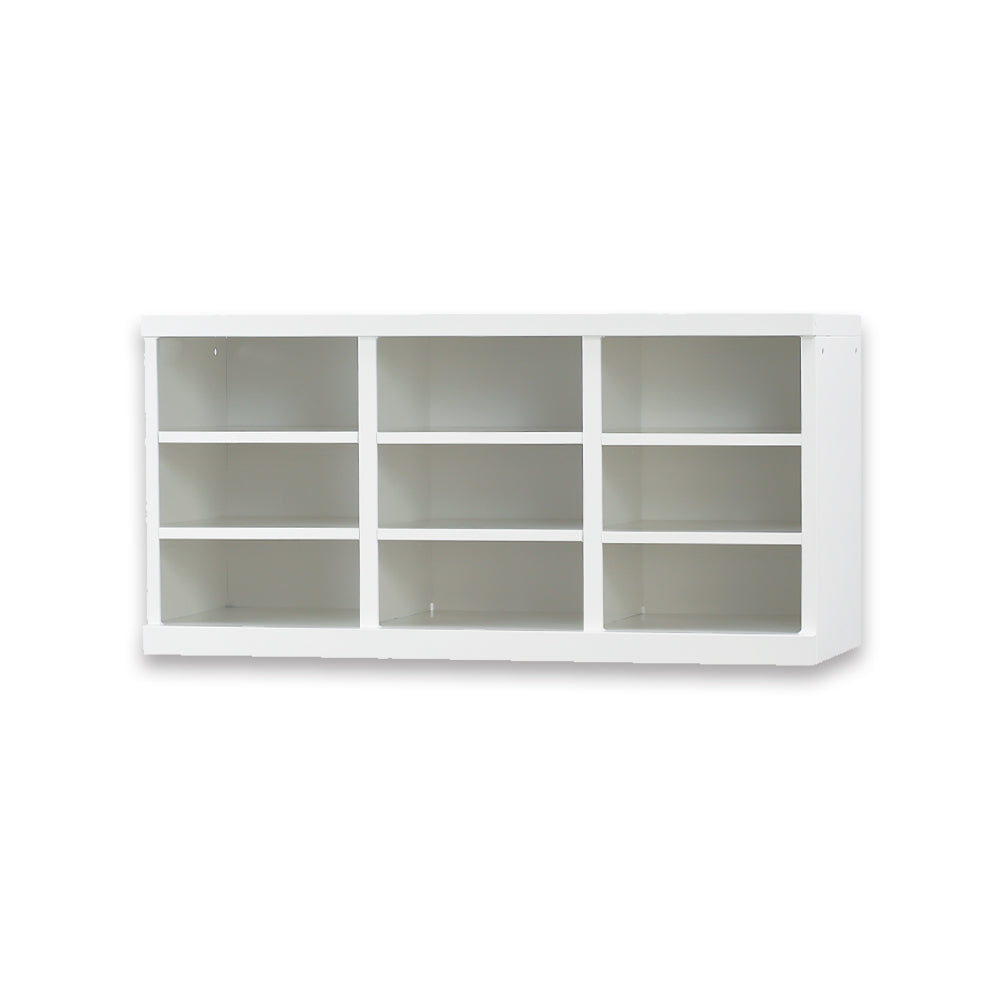 多目的用ロッカー スチールロッカー オープンタイプ 上置き専用 収納 完成品 9人用 横型 3列3段 W900×D380×H470mm ホワイトグレー【オフィス家具市場】【日本製】【受注生産品】【HLK-GU33】