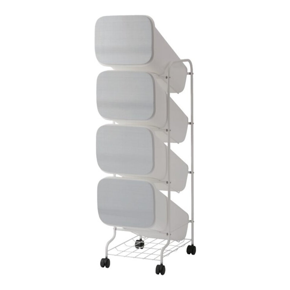 スリム設計　スタイリッシュゴミ箱　網棚付き