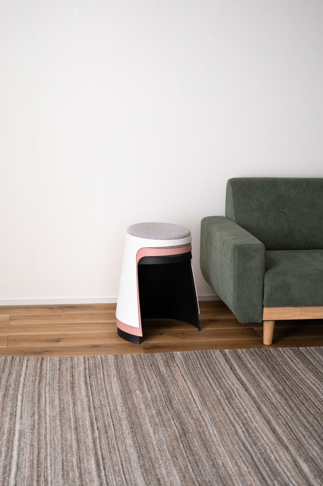 カヌレ スツール 丸形 スタッキング 椅子 4脚セット シンプル 玄関椅子