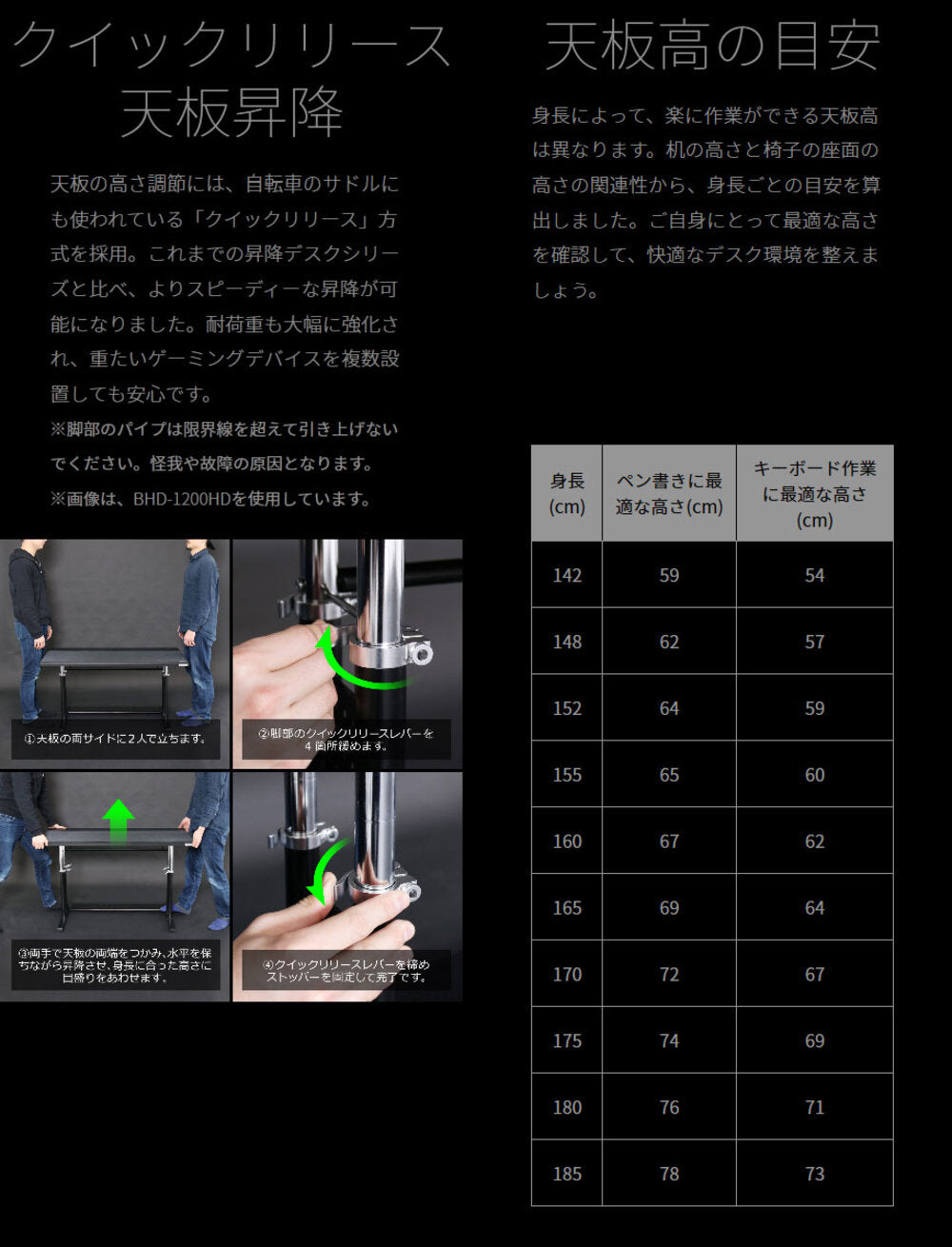 天板昇降　コンパクトデスク　PCデスク