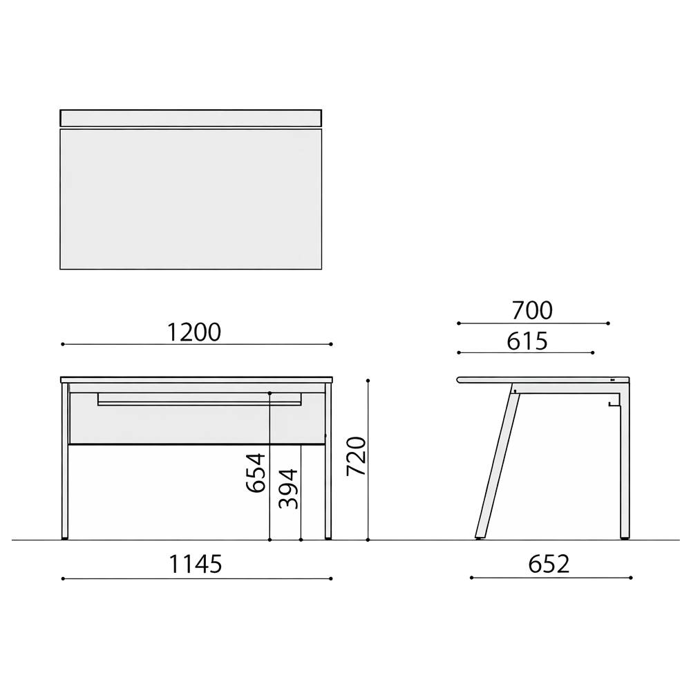 ケーブルが絡みにくい配線トレー付きデスク
