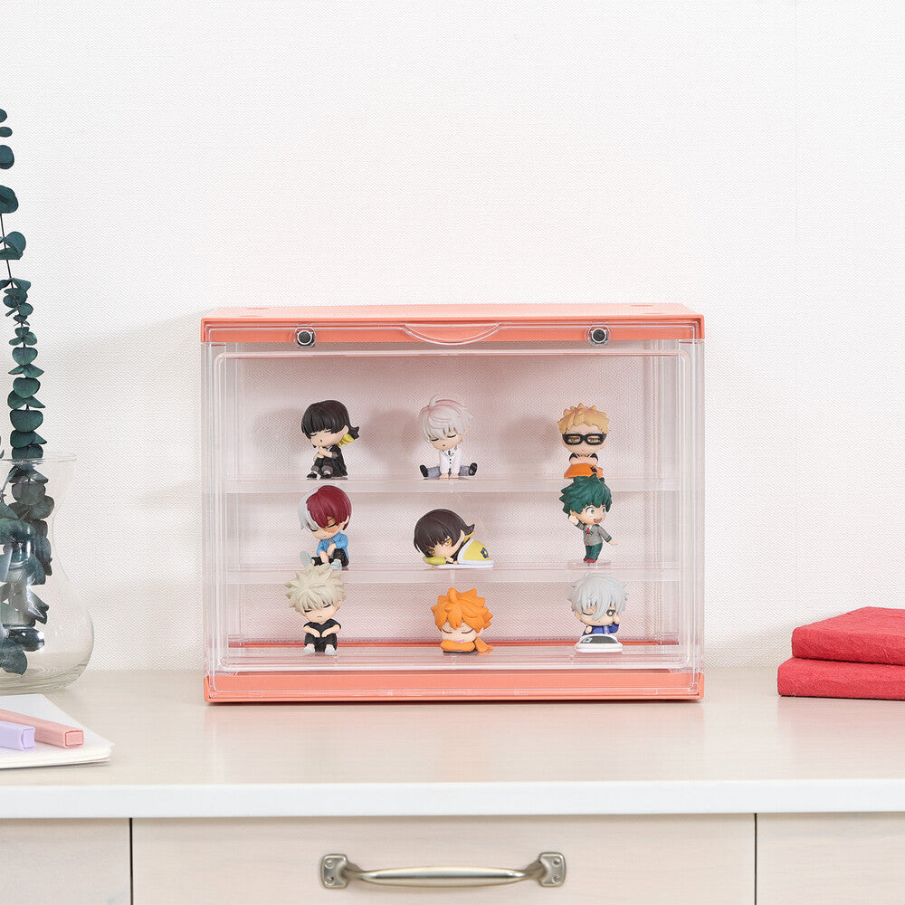 コレクションケース hina 壇式 3段 スタッキング可能 アクリルケース ディスプレイ 組立品 【FB29026】