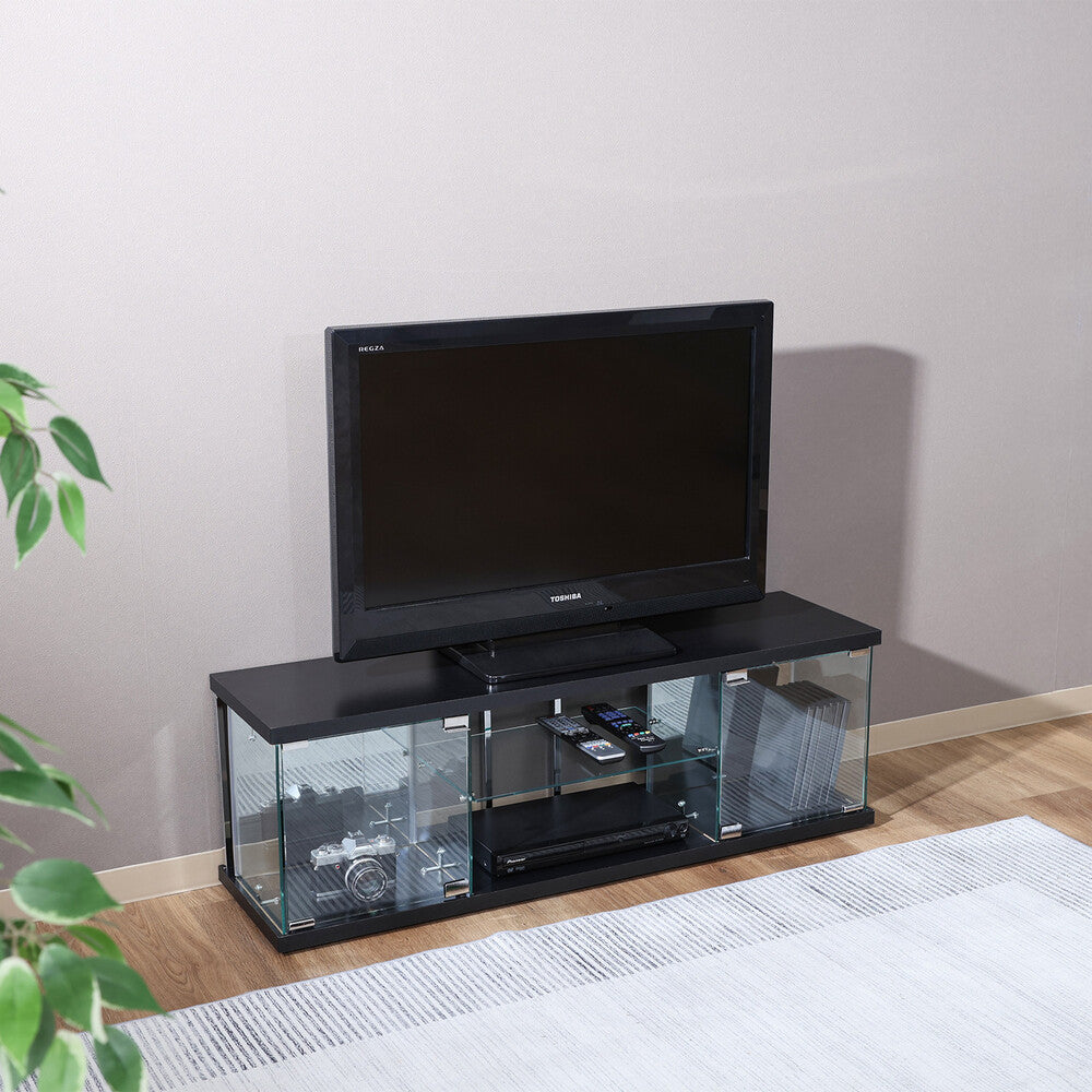 TV台/ｶﾞﾗｽ(No:1262674) HAGiHARA（萩原） テレビ台 ローボード TV台 アンティーク調 ガラス扉
