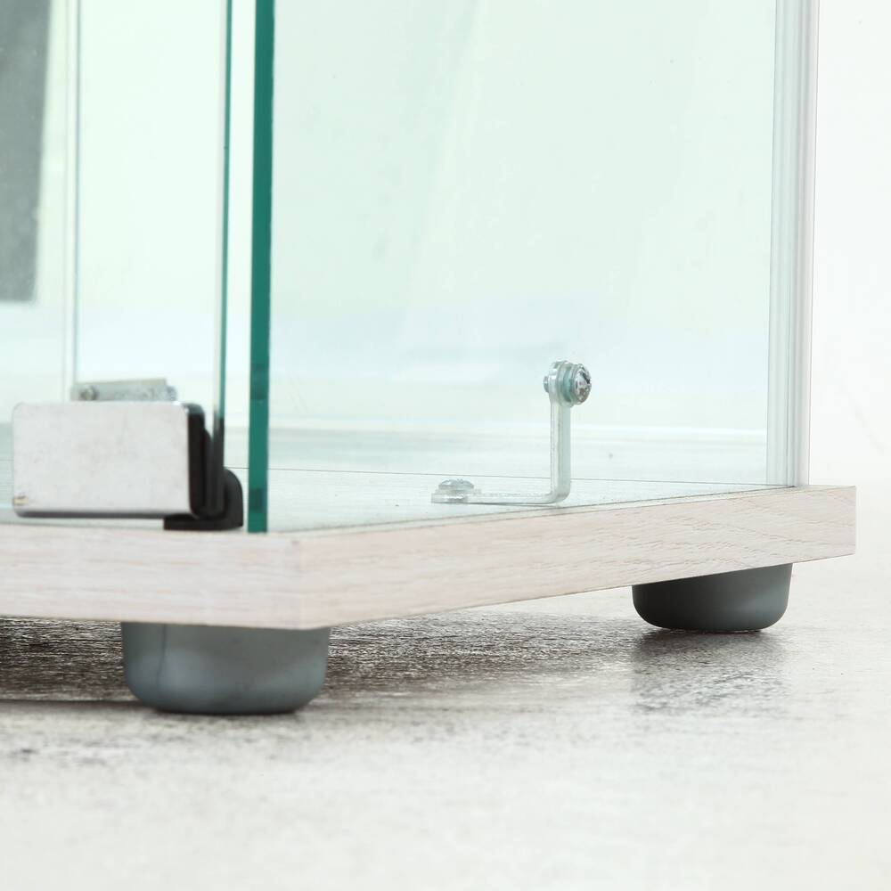 ガラスケース・ディスプレイケース 3段　本日限定価格 99486 ガラスディスプレイケース3段 ワイド BK 不二貿易