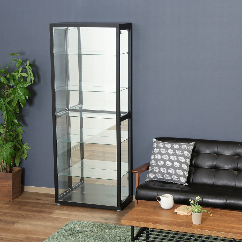 両扉ガラスケース4段 ブラック Amazon.co.jp: 生活グッズラボ ショーケース ガラスケース 4段両扉