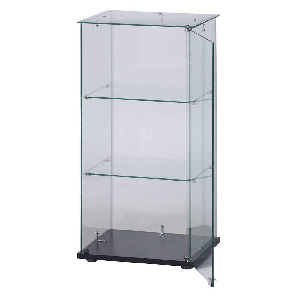 ガラスコレクションケース3段 クリア 目立たない豆脚 マグネット式扉
