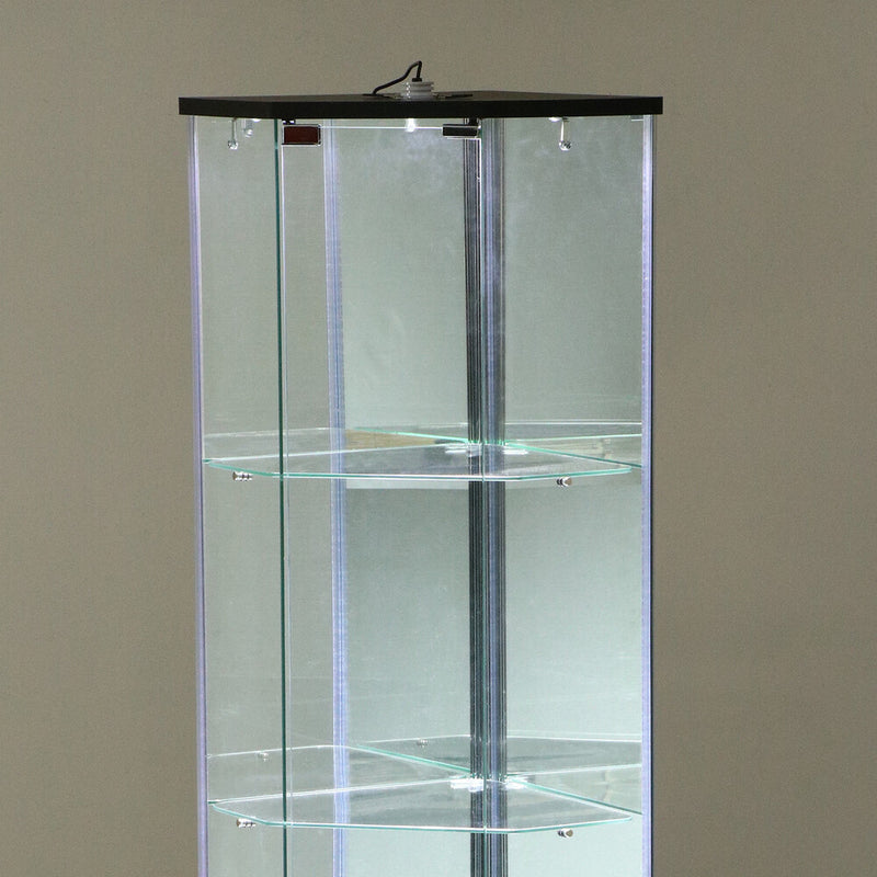 ライト　強化ガラス　4段　ガラスコレクションケース