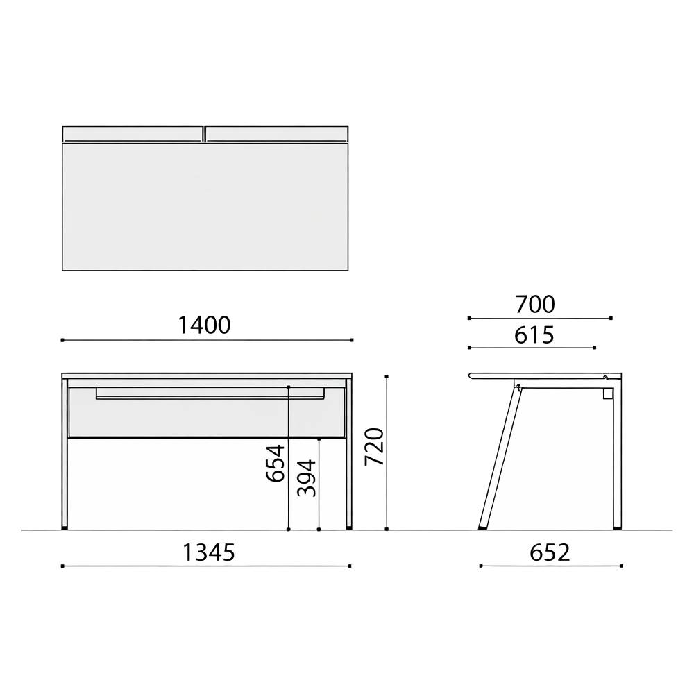 会議室にも使いやすい配線機能付きワークデスク