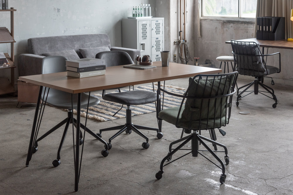 ロッキング機能 コーデュロイ 回転チェア キャスター付き