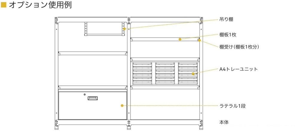 ラック 格子ラック 専用オプション システムラック収納棚 追加アイテム【RAT-OPT】【オフィス家具市場】
