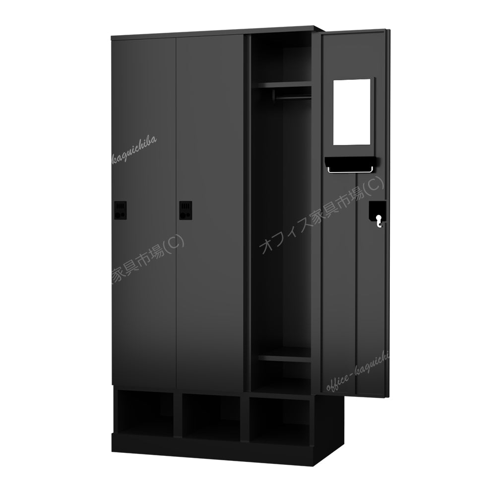 更衣用ロッカー 完成品 下段オープンタイプ 木目柄【オフィス家具市場