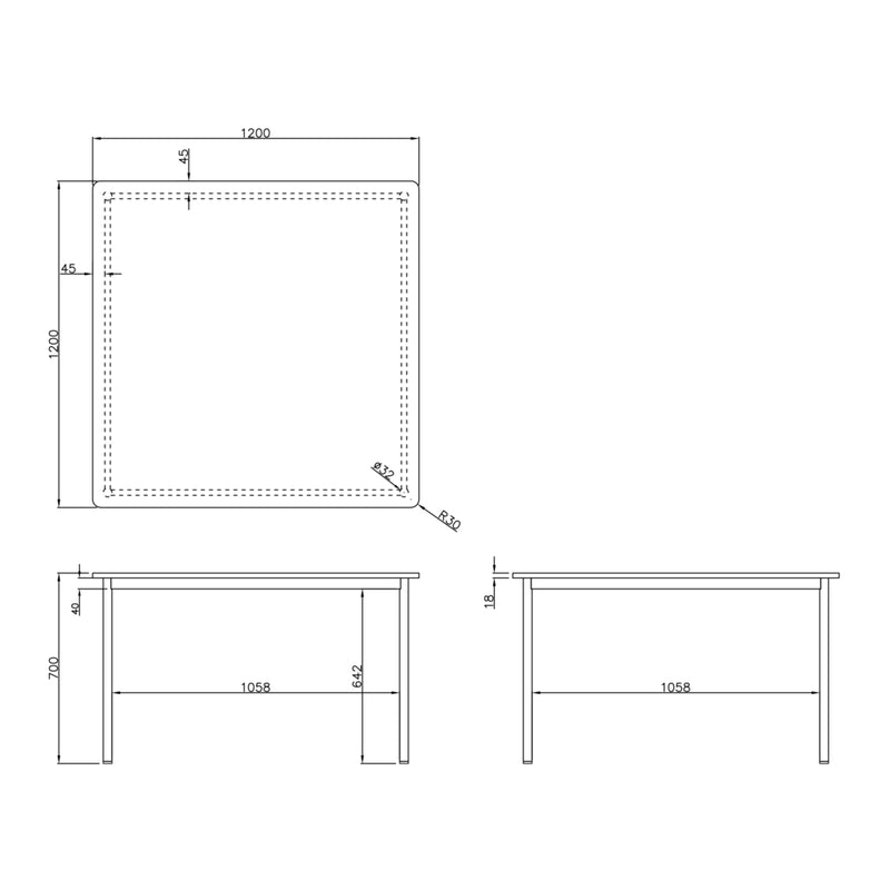 正方形　商品サイズ　ミーティングテーブル