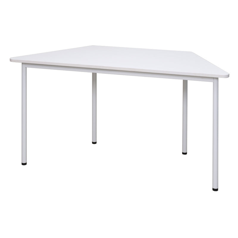 台形テーブル　ホワイト　丸角天板