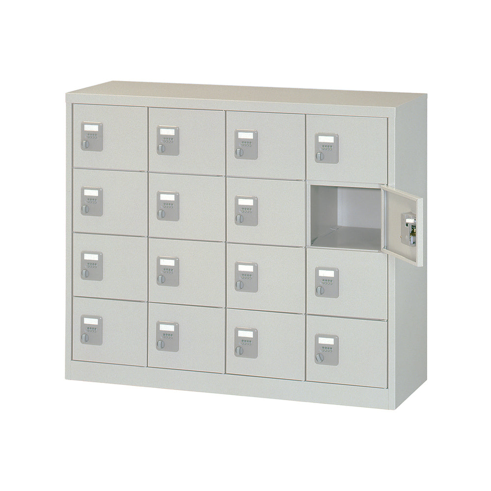 シューズロッカー　4列4段扉付・窓付・錠なしタイプ　ニューグレー COM-SC-16WM 代引き不可 シューズロッカー 4列4段扉付・窓付・錠なしタイプ ニューグレー COM-