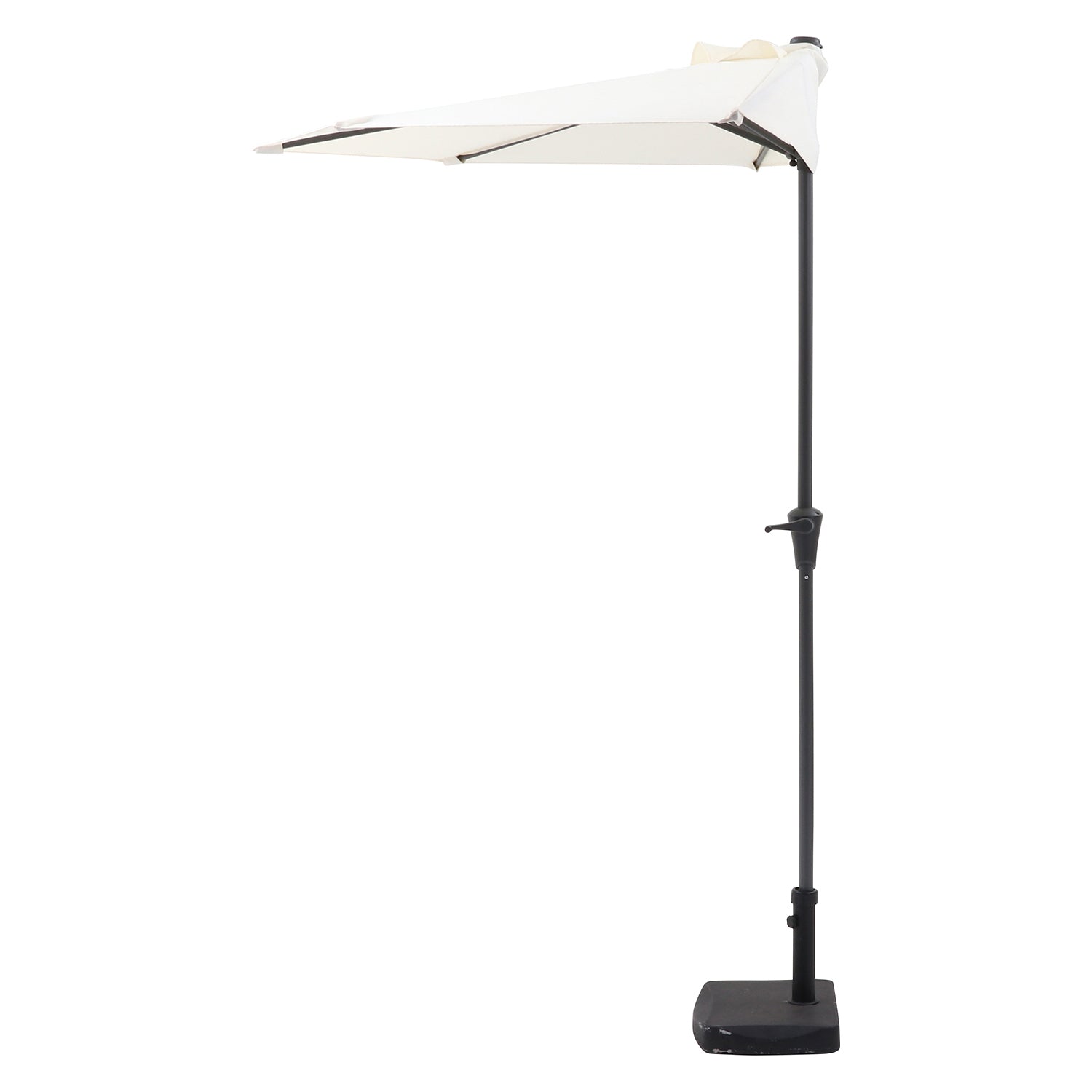 壁に沿わせて設置できるデザインが魅力的なパラソル