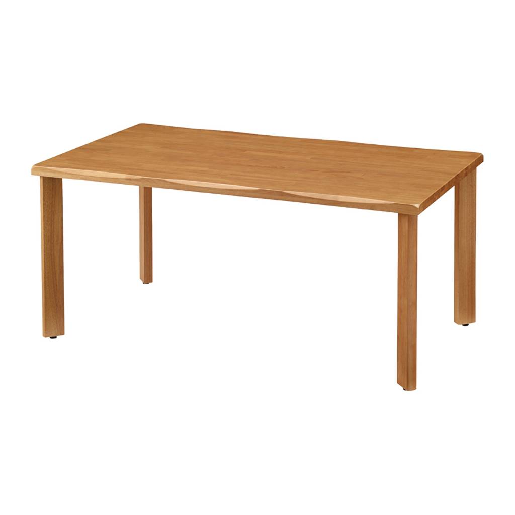 天然木テーブル 天板なぐり加工縁+脚 アジャスター付 ダイニング 福祉