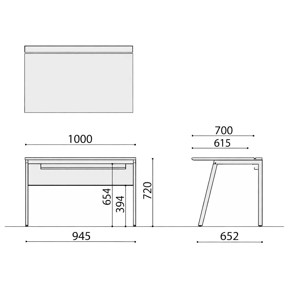 配線トレー付きでケーブル管理しやすいワークデスク