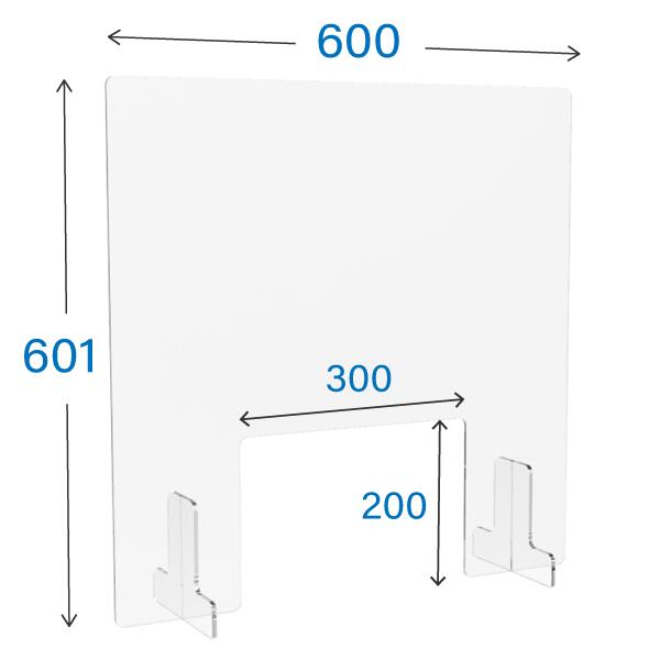 サイズ　W600　透明アクリルパーテーション