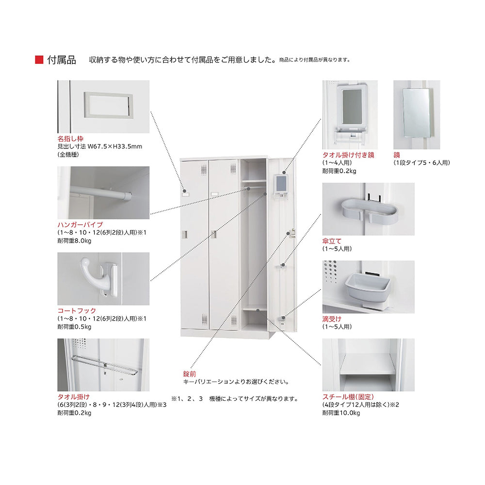 更衣室 更衣用 ロッカー スリムタイプ ホワイトグレー 固定スチール棚 H1790mm【オフィス家具市場】【日本製】【受注生産品】【HLK-ULK】