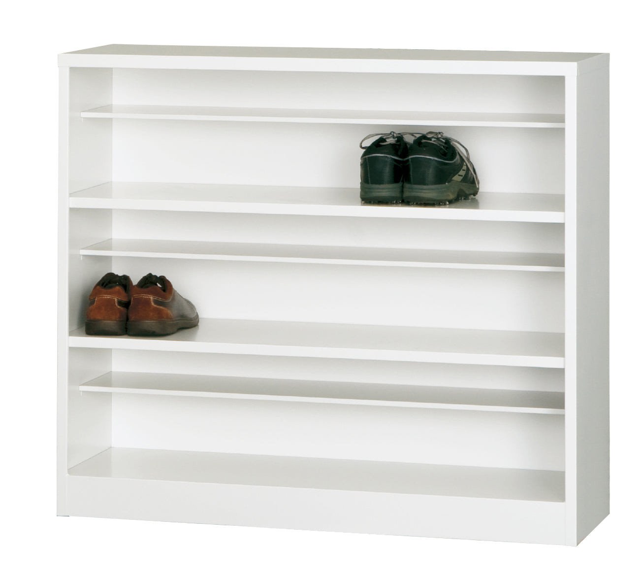 多人数の靴を効率よく収納できる3段オープンシューズロッカー