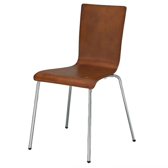プライウッドチェア 合板 木目椅子 1脚 シンプルチェア スチール脚 4脚までスタッキング可能